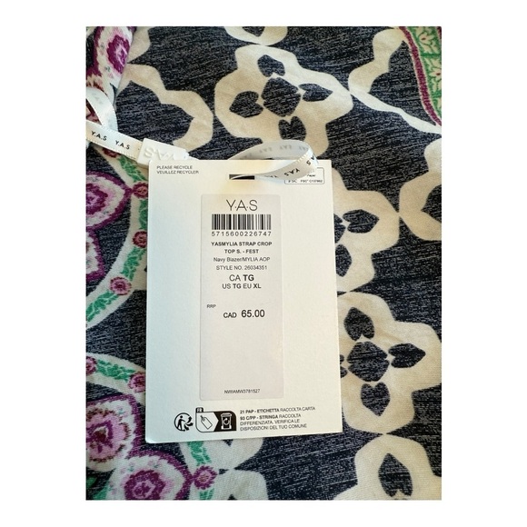 Y.A.S Top Yasmylia Crop Top With Back Tie - Size XL - Picture 7 of 15